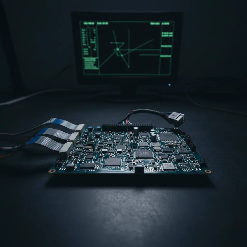 Embedded avionics hardware connected to simulation
